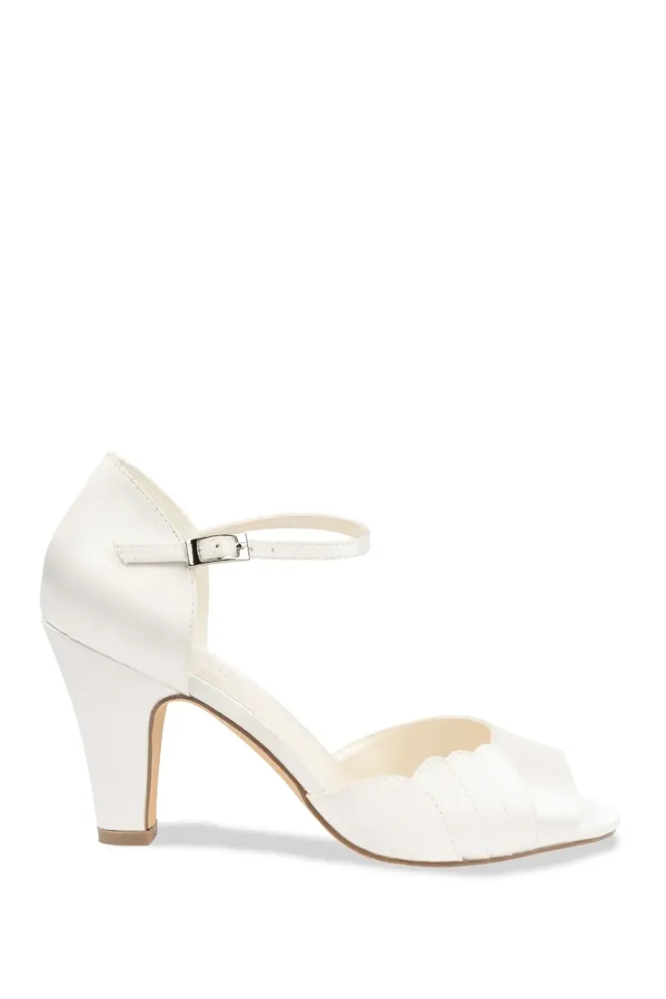 Satin 'Kyrie' High Block Heel Ankle Strap Peep Toe Sandals