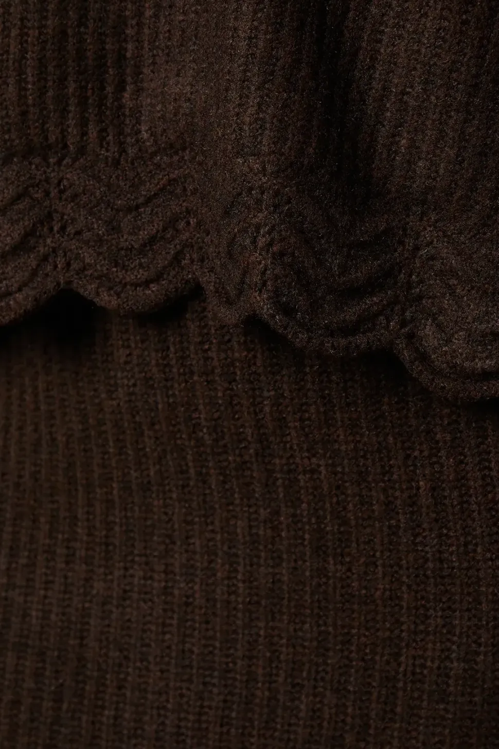Scalloped Hem Knitted Skirt Co Ord
