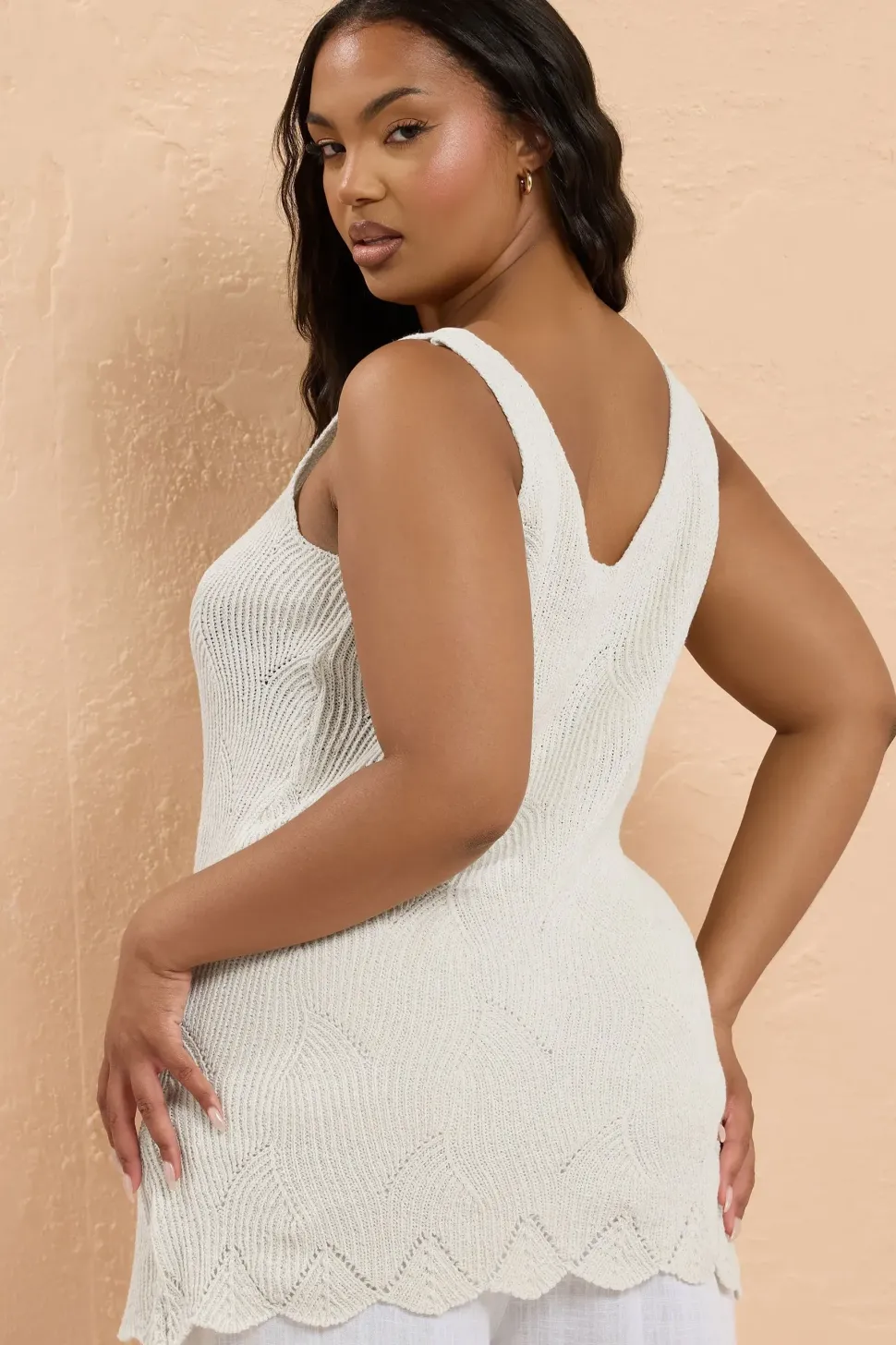 Scallop Hem Knitted Vest Top