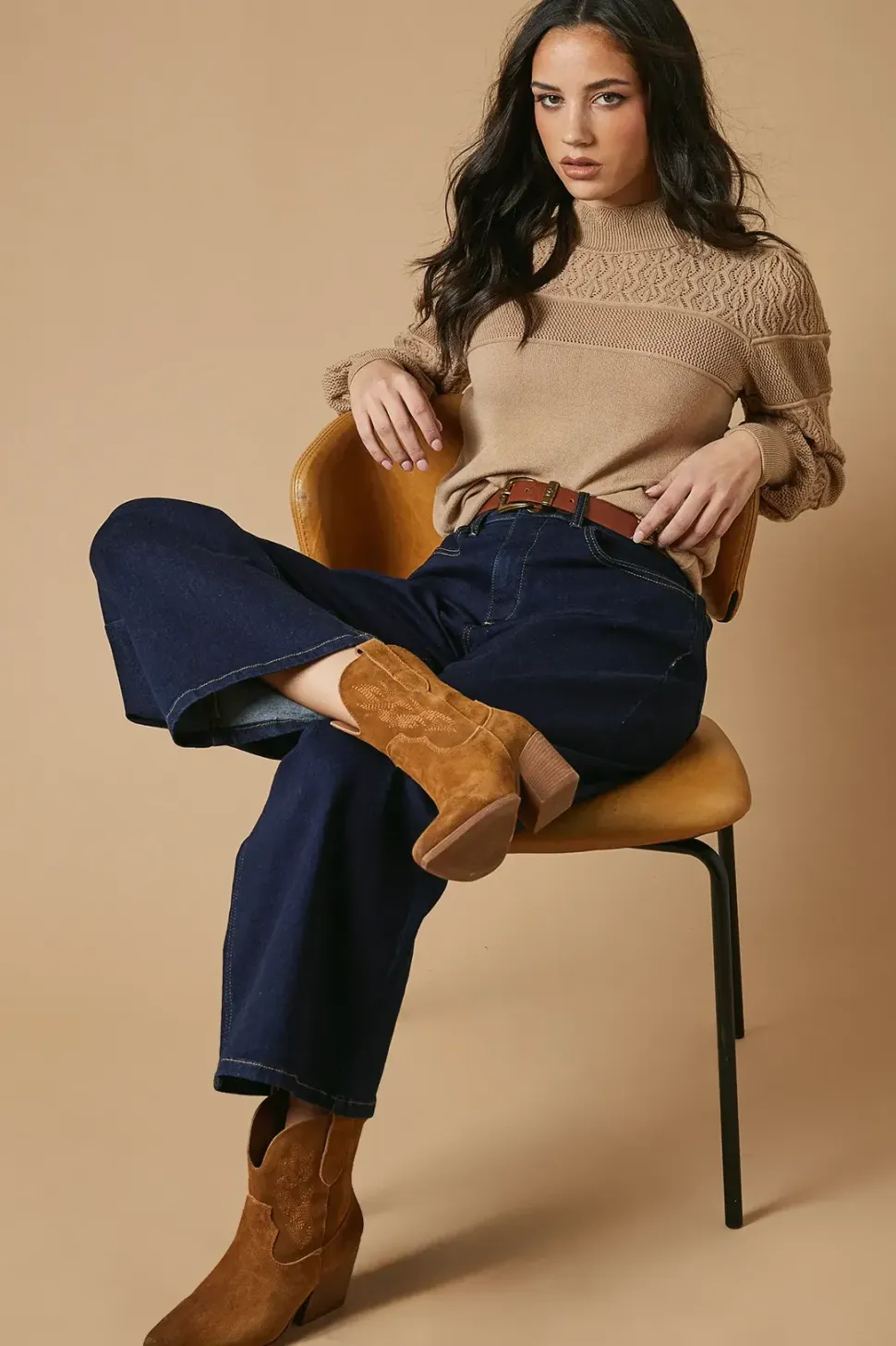 Scallop Neck Volume Sleeve Jumper