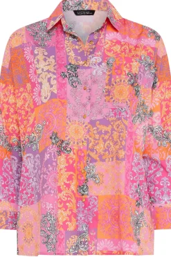Scarf Print Boyfriend Shirt