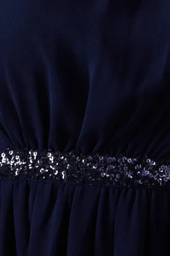 Scoop Back Embellished Chiffon Bridesmaid Dress