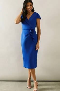 Scuba Corsage Midi Dress