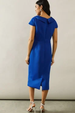 Scuba Corsage Midi Dress