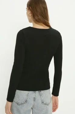 Scuba Crepe Bow Detail Top