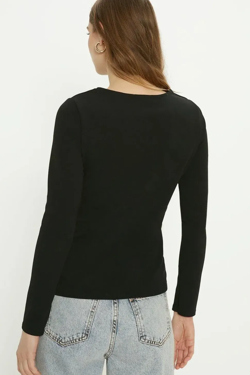 Scuba Crepe Bow Detail Top