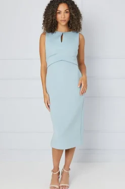 Scuba Wrap Detail Pencil Dress