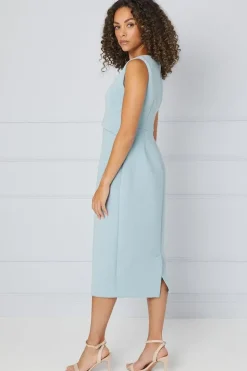 Scuba Wrap Detail Pencil Dress