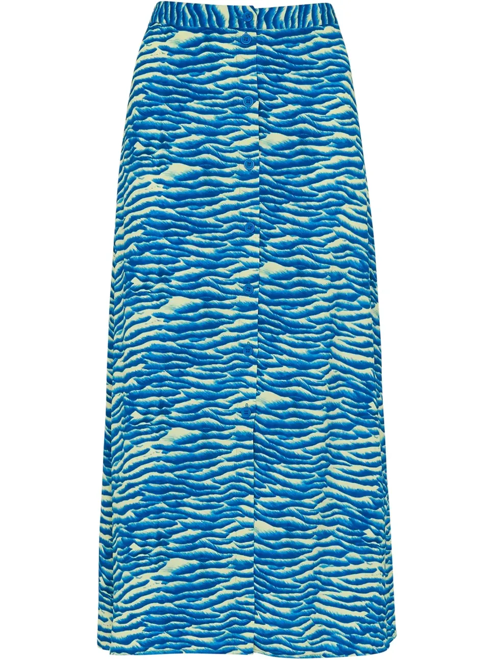 Seafoam Button Front Skirt-Printed