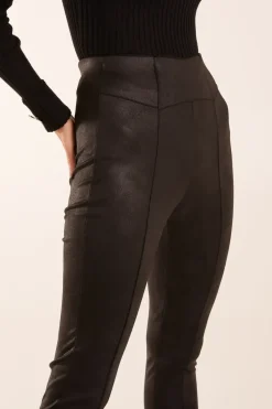 Seam Detail Leather Look Leggings