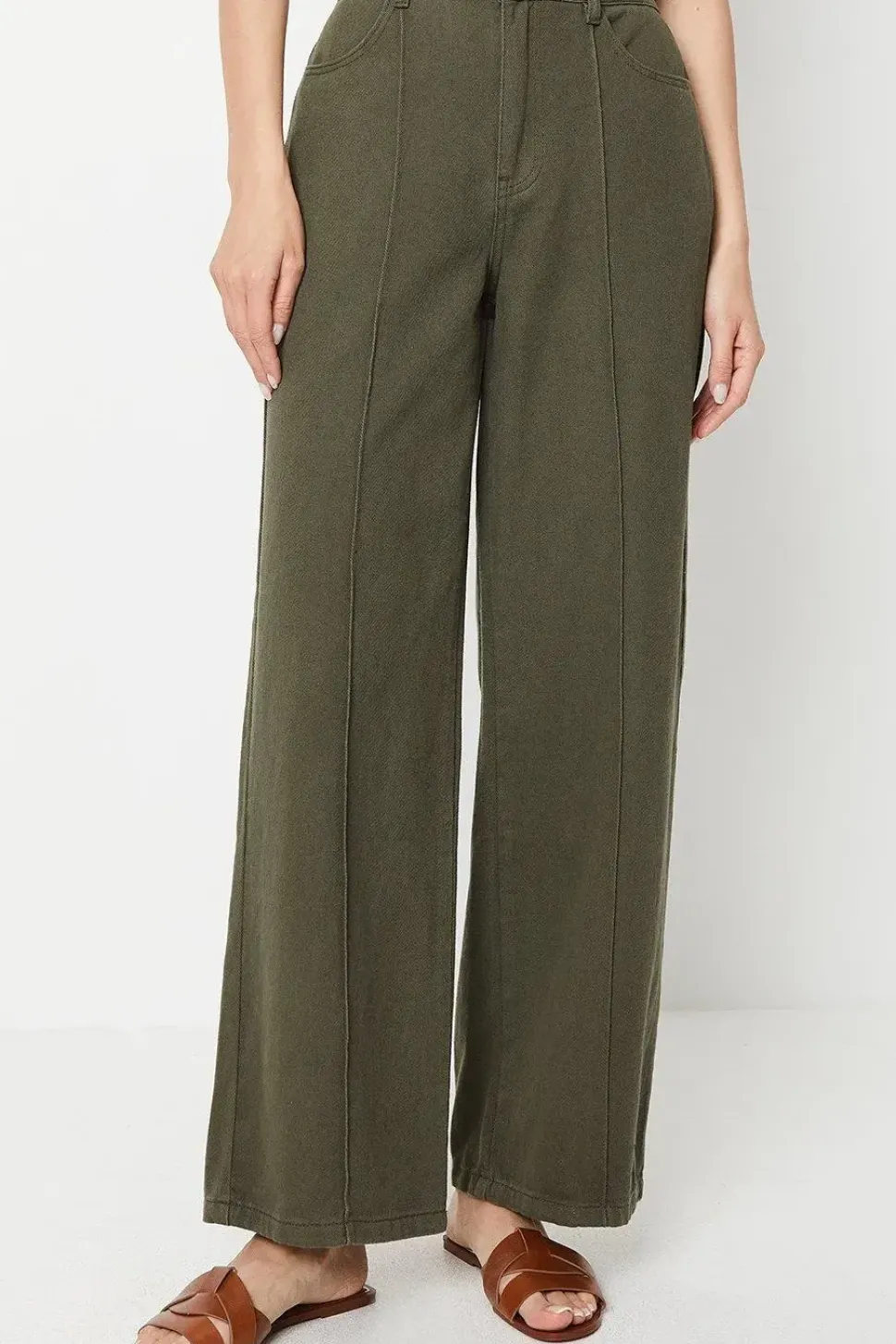 Seam Detail Wide Leg Jean