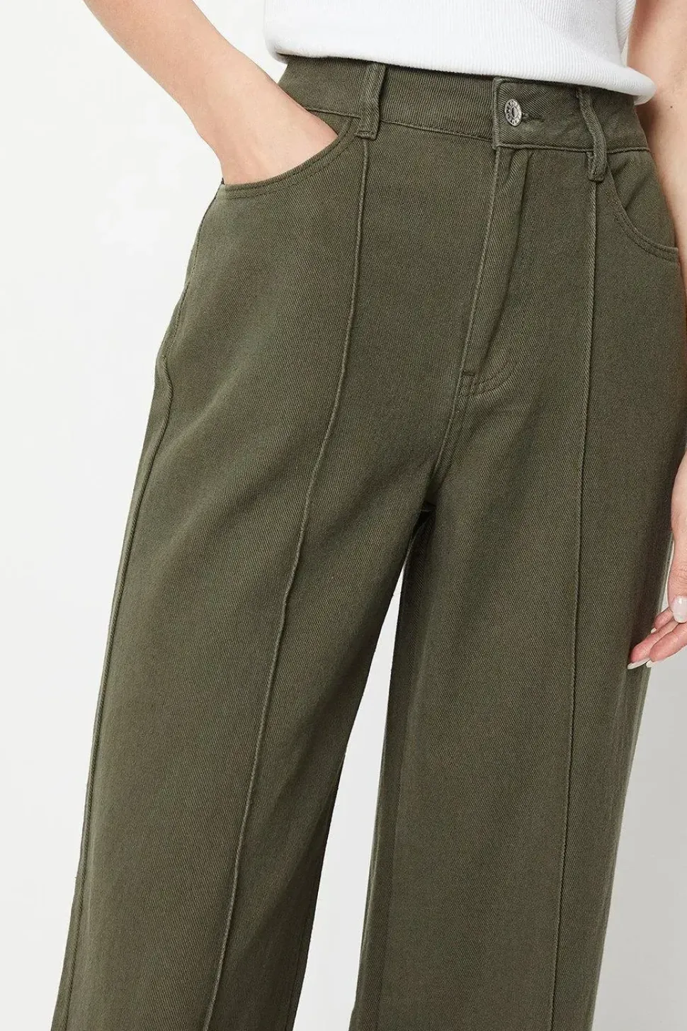 Seam Detail Wide Leg Jean