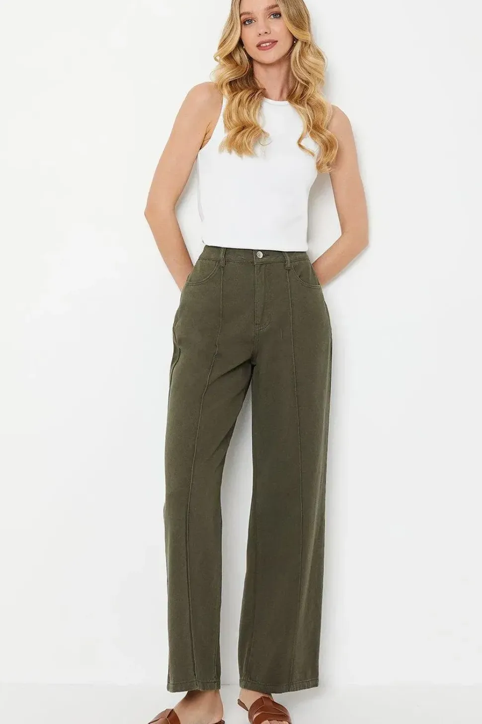 Seam Detail Wide Leg Jean