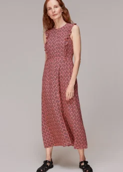 Sea Tree Frill Midi Dress-