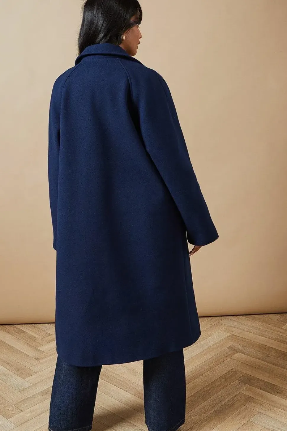 Self Covered Button Midi Dolly Coat
