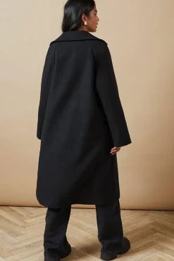 Self Covered Button Midi Dolly Coat
