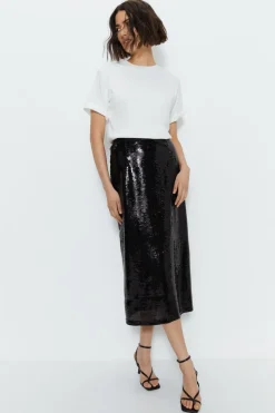 Sequin A Line Fluid Skirt