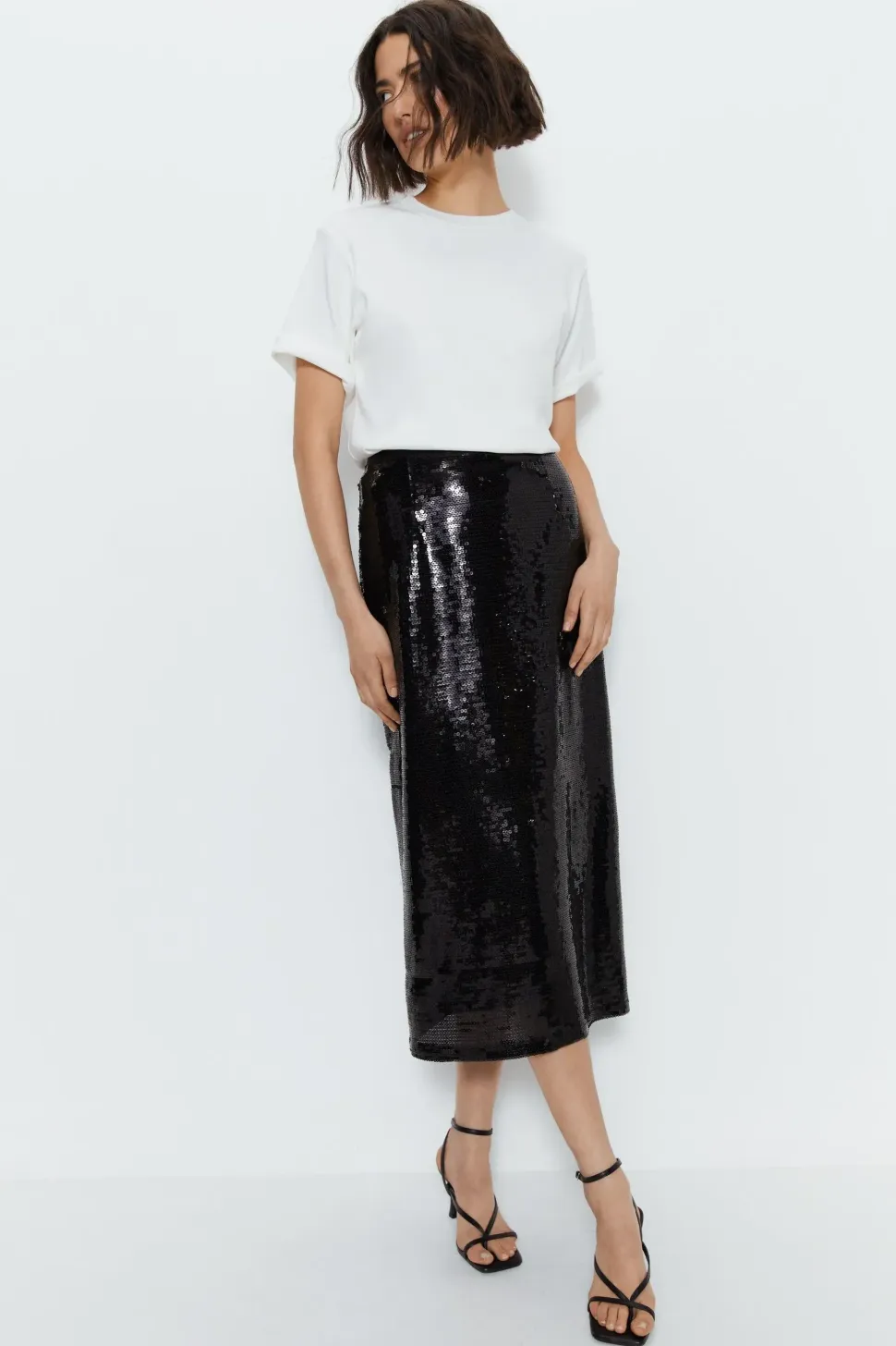 Sequin A Line Fluid Skirt