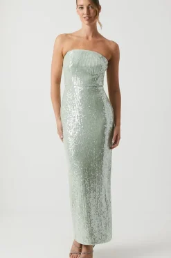 Sequin Bandeau Column Bridesmaid Dress