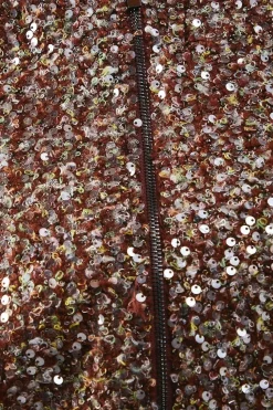 Sequin Boucle Cardigan Bomber Jacket