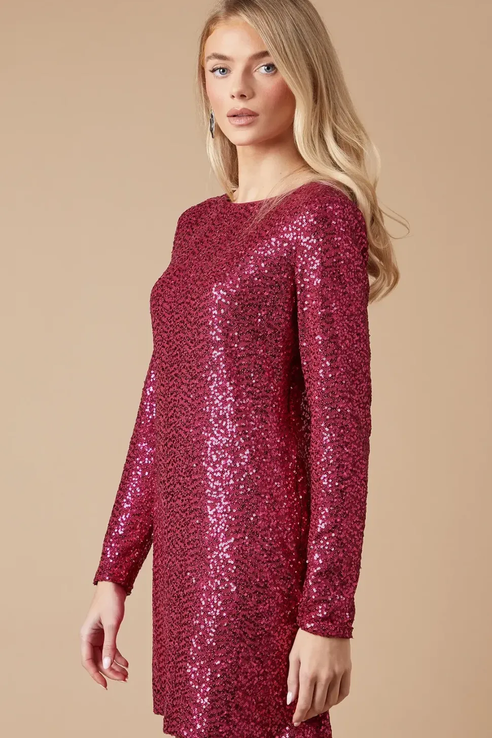 Sequin Bow Mini Dress