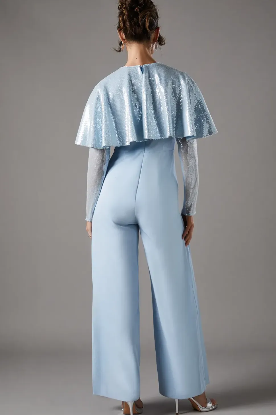 Sequin Cape Jumpsuit