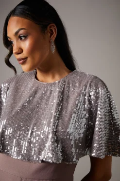 Sequin Cape Jumpsuit