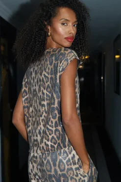 Sequin Cap Sleeve Top