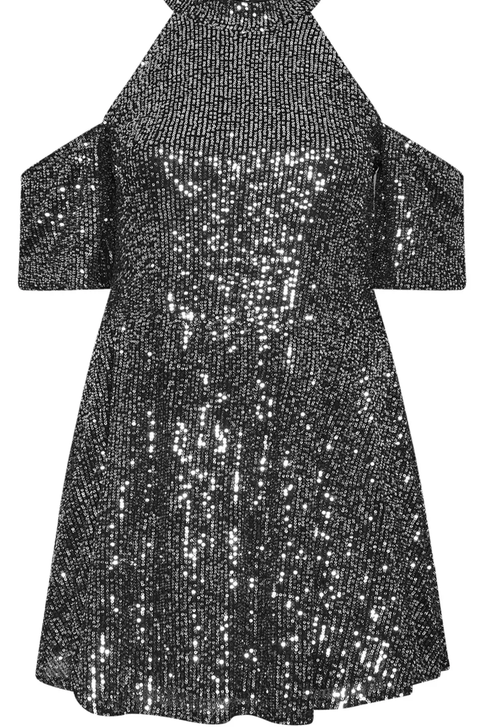 Sequin Cold Shoulder Peplum Top