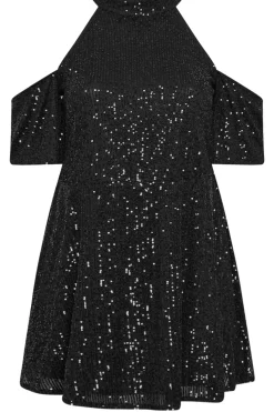 Sequin Cold Shoulder Peplum Top