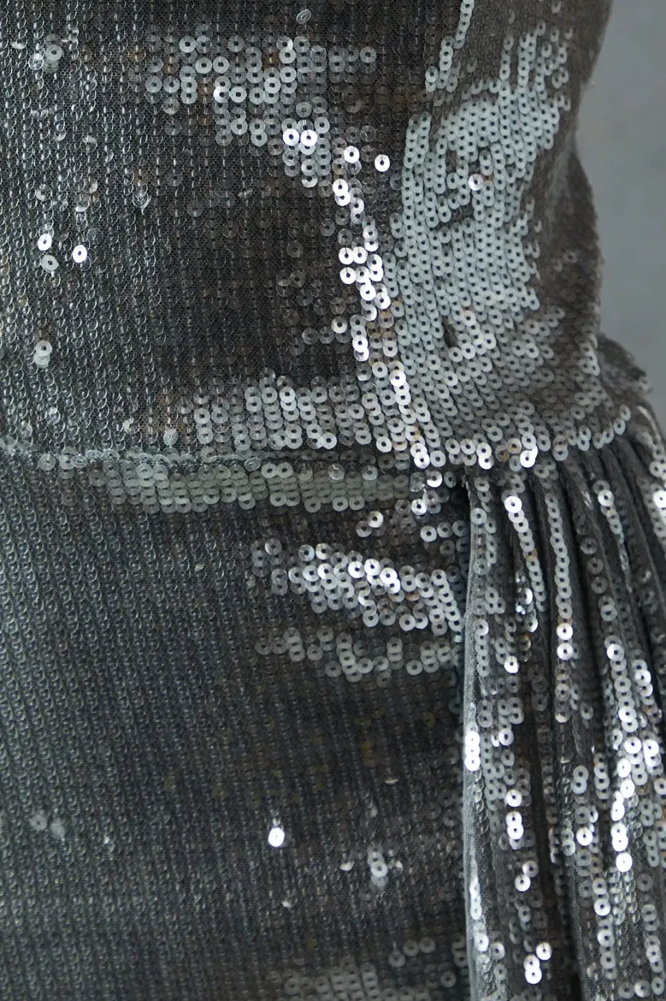 Sequin Corseted Bandeau Draped Bodycon Mini Dress