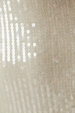 Sequin Cowl Back Wedding Dress