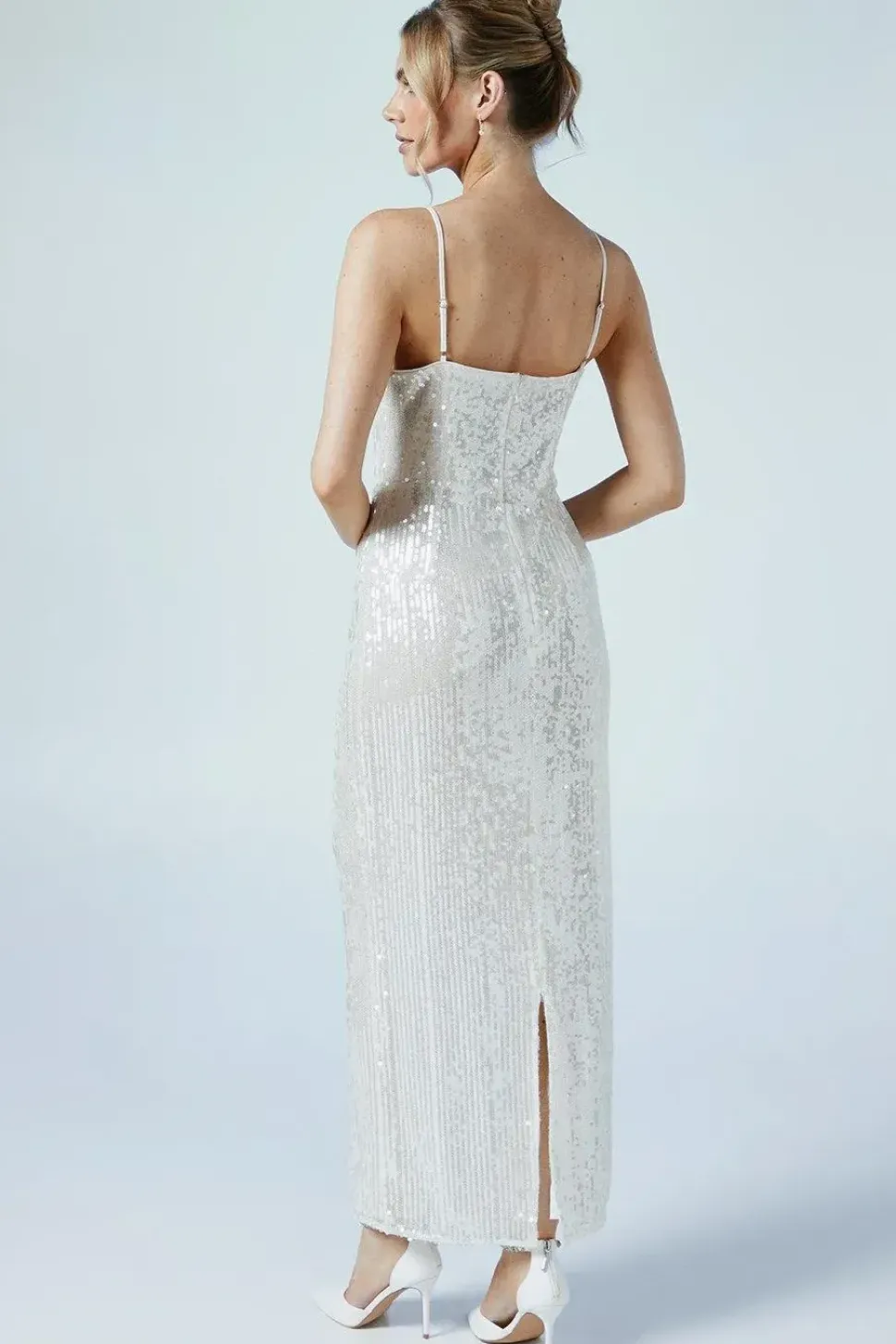 Sequin Cowl Neck Column Hen Party Dress