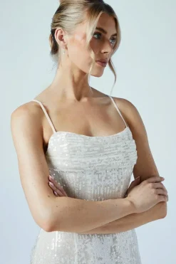 Sequin Cowl Neck Column Hen Party Dress