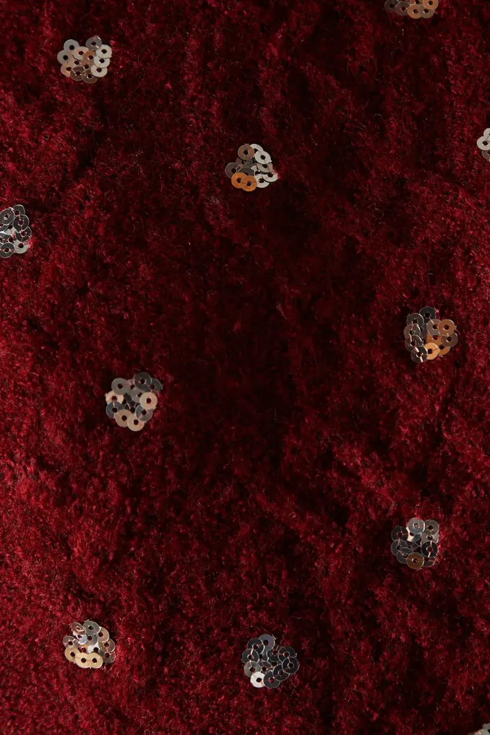 Sequin Detail Crew Neck Cable Knit Jumper