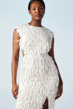 Sequin Detail Open Back Midaxi Bridal Dress