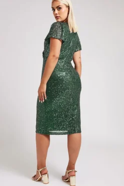 Sequin Embellished Wrap Dress