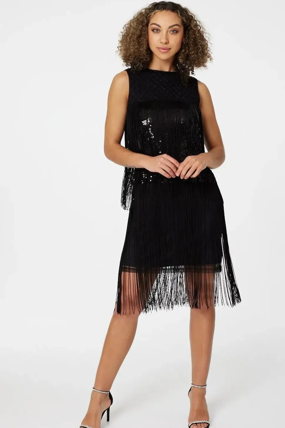 Sequin Fringed Shift Dress