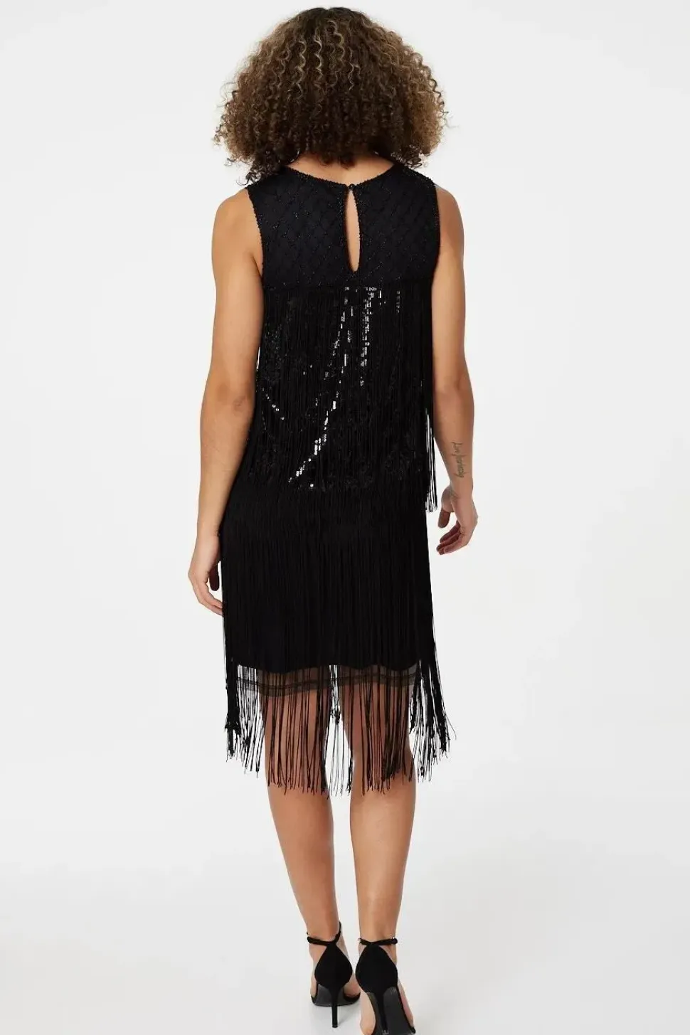 Sequin Fringed Shift Dress
