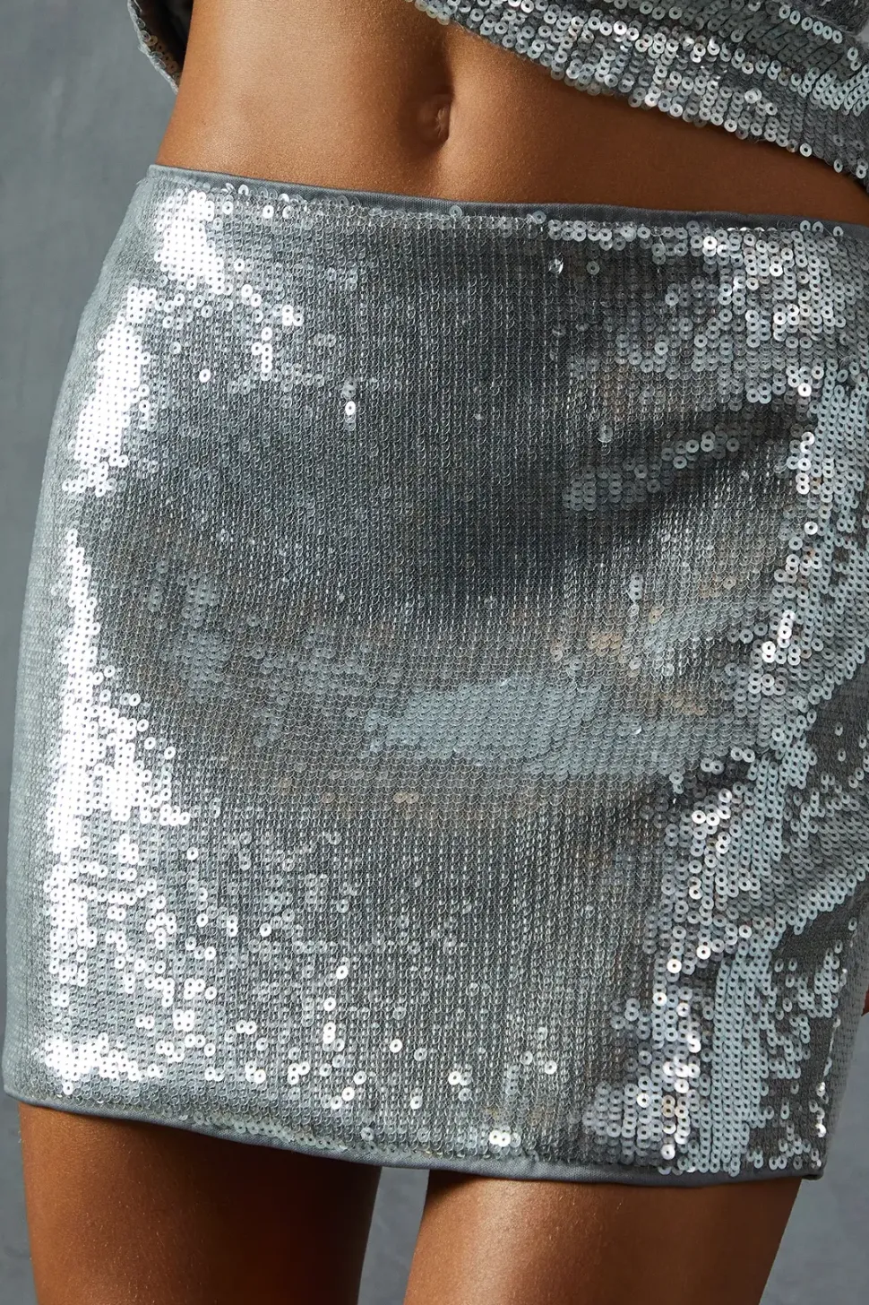 Sequin High Waisted Mini Skirt