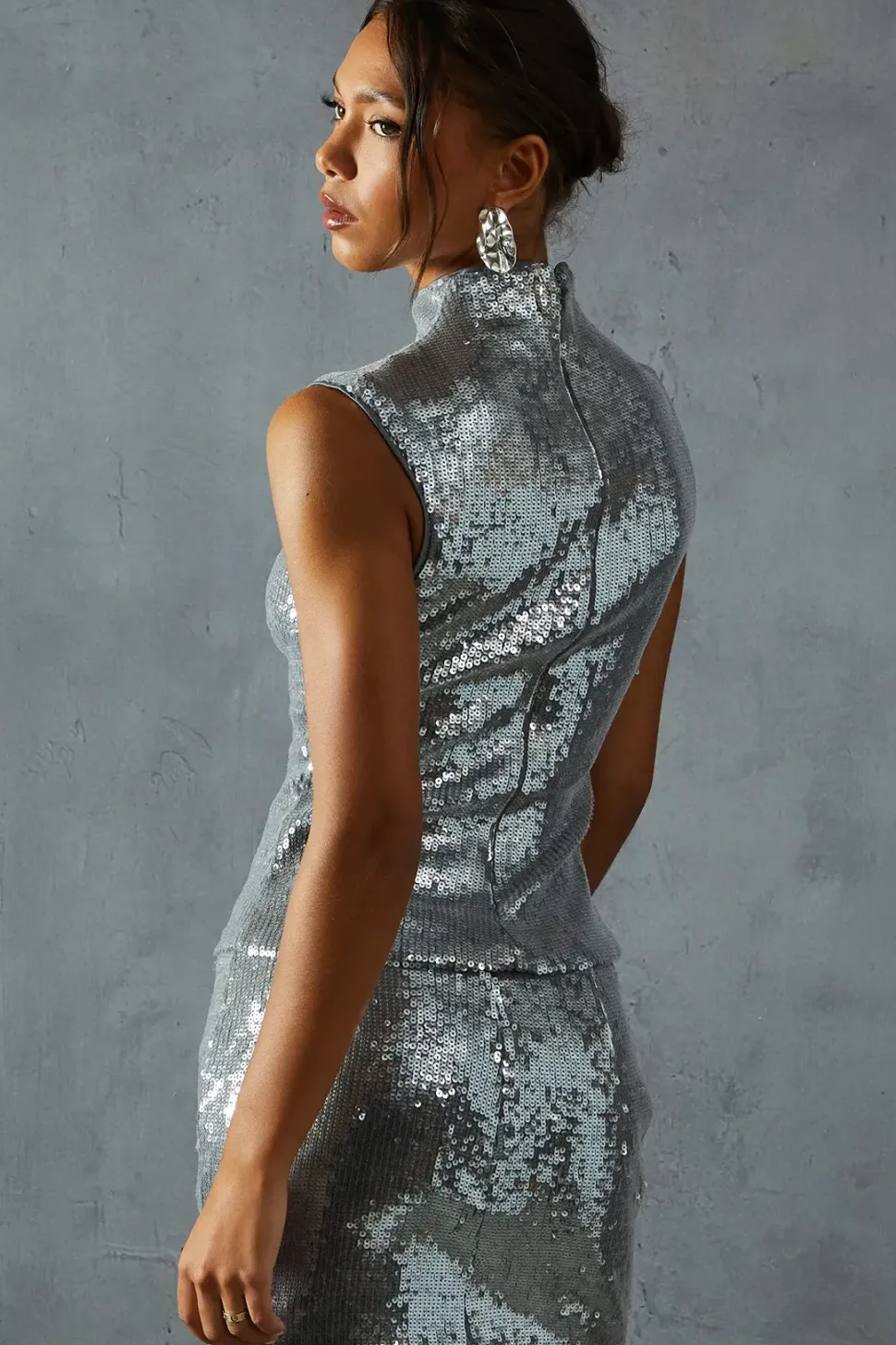 Sequin High Waisted Mini Skirt