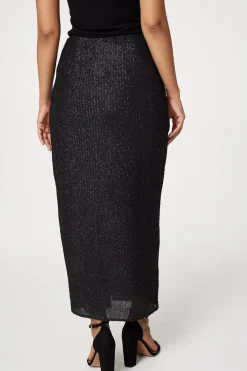 Sequin High Waist Wrap Skirt