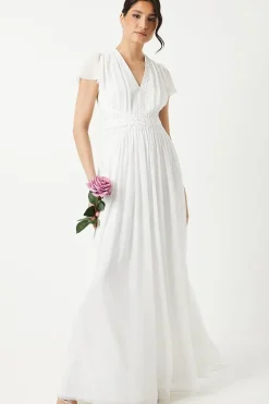 Sequin Lace Chiffon Maxi Wedding Dress
