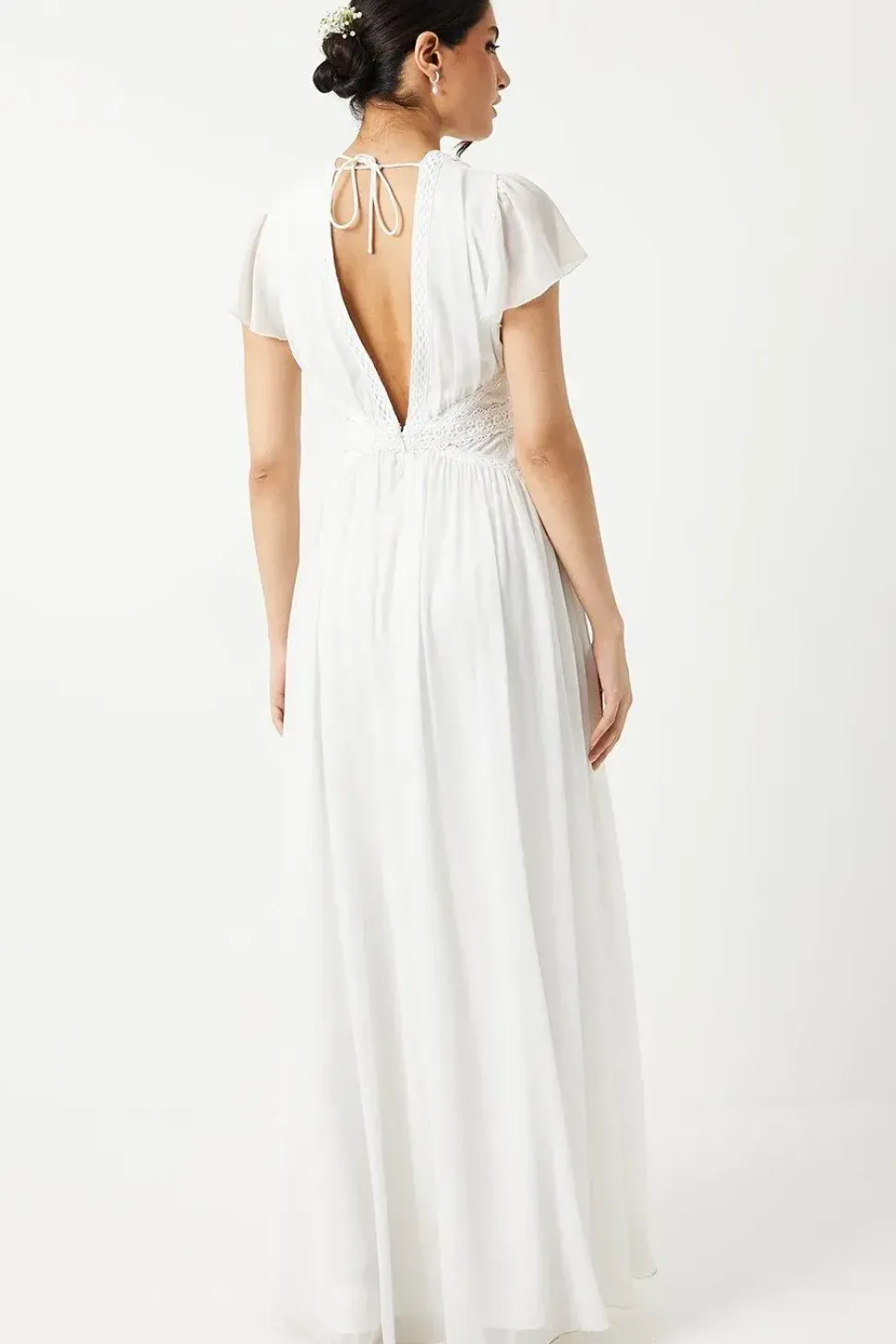Sequin Lace Chiffon Maxi Wedding Dress