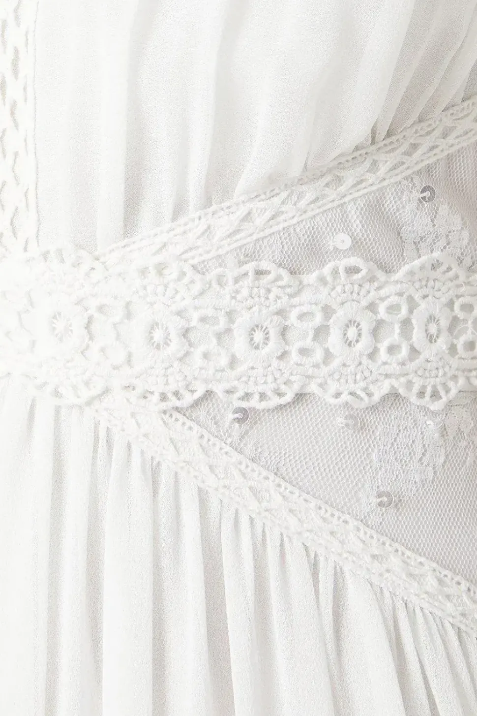 Sequin Lace Chiffon Maxi Wedding Dress