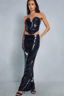 Sequin Maxi Skirt