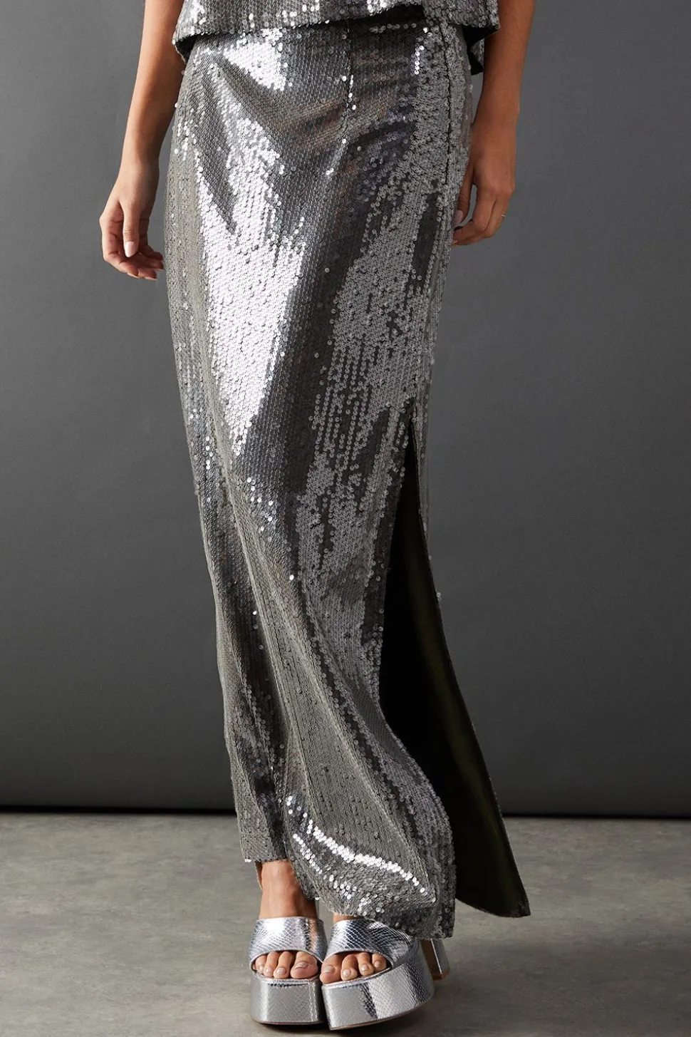 Sequin Maxi Skirt