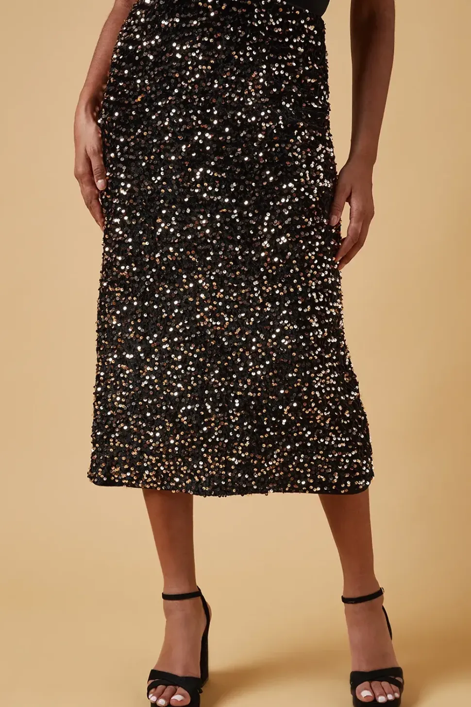Sequin Midi Skirt