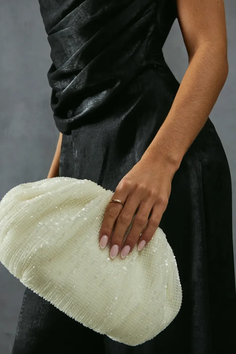 Sequin Rounded Clutch Bag