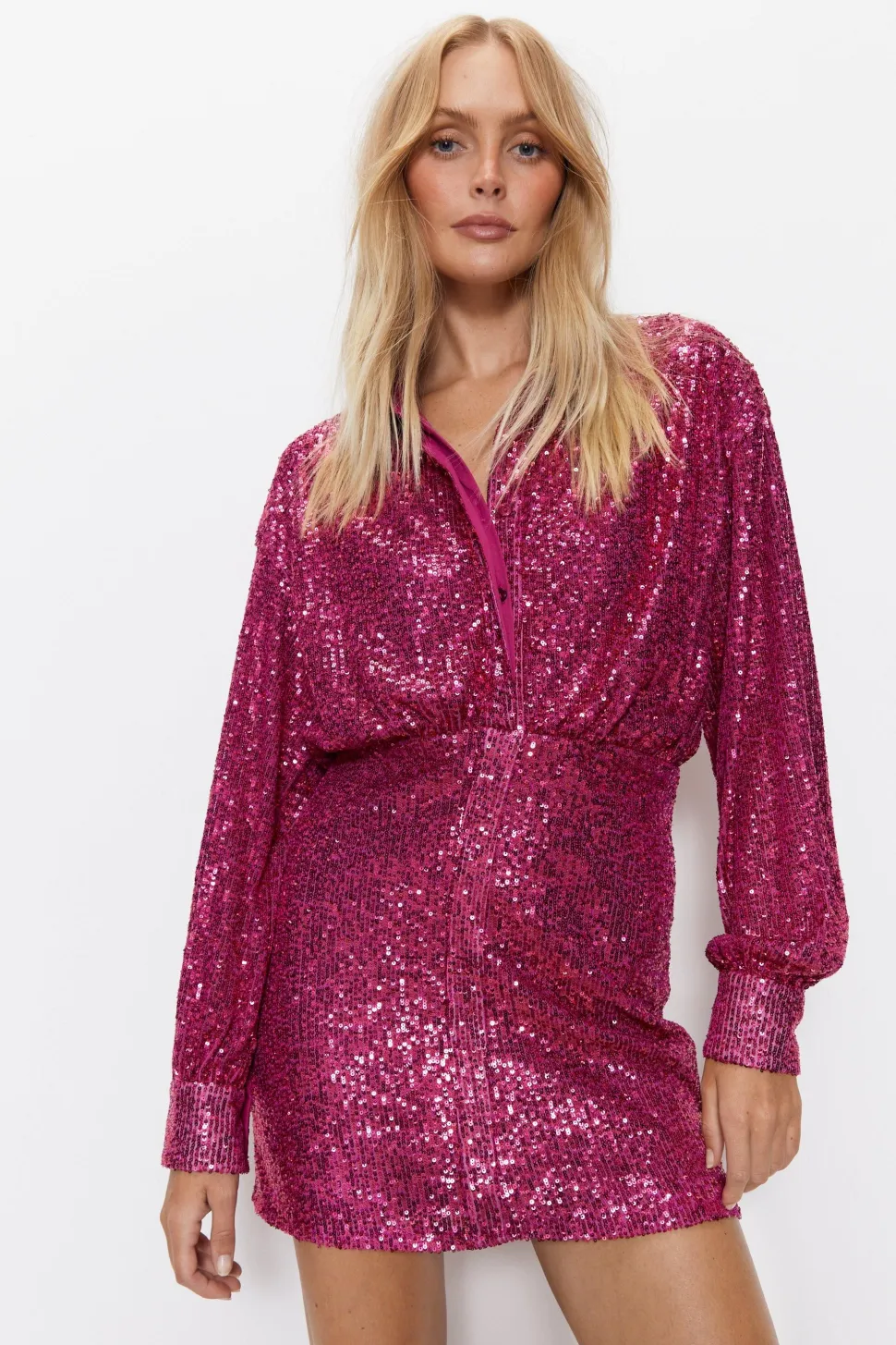 Sequin Shirt Dress